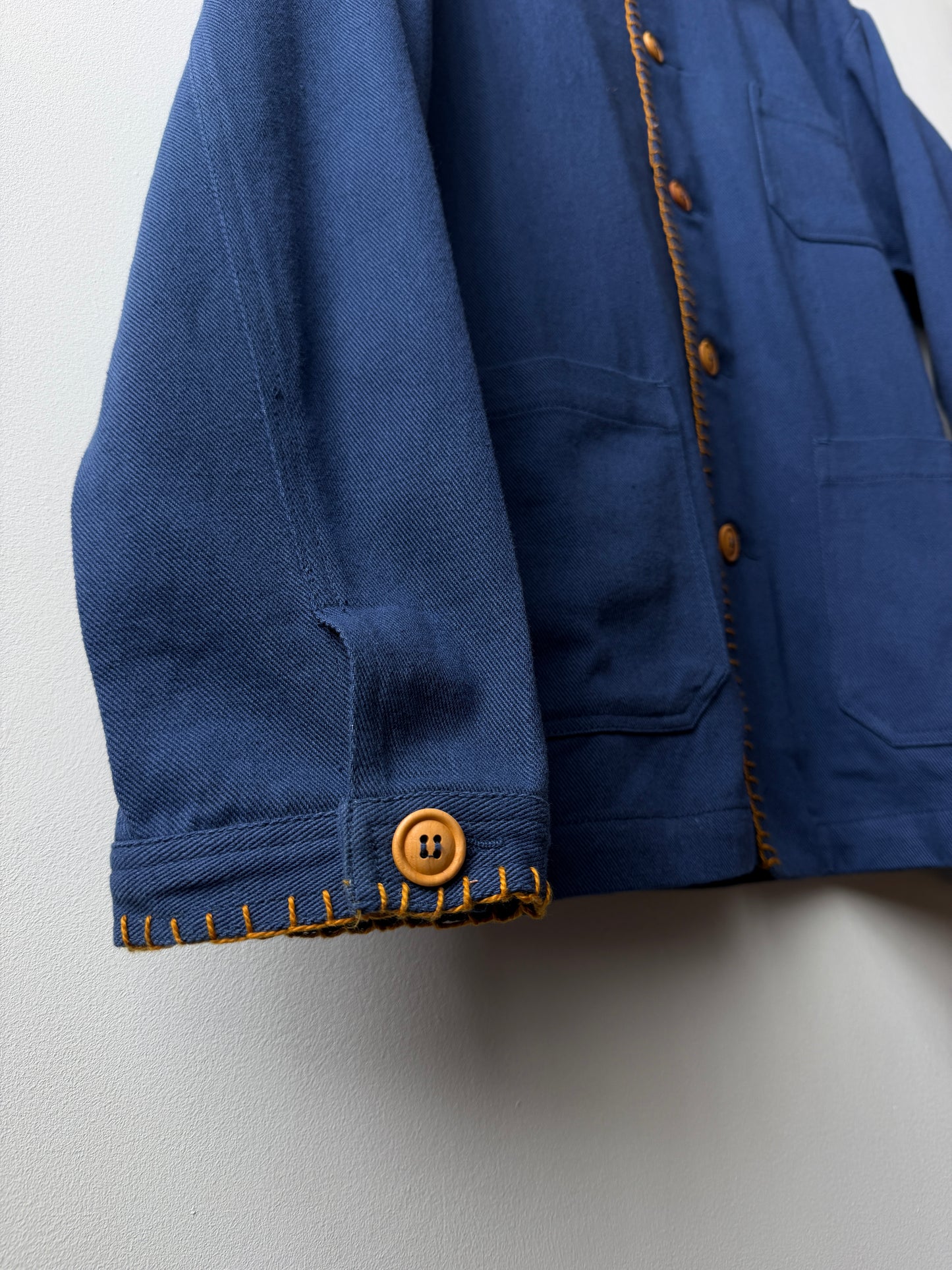 WOLF Reworked Chore Jacket Contrast Blanket Stitch - Large