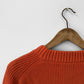 Organic Chunky Knit Fisherman Jumper Tangerine Orange