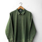 Faded Quarter Zip Sweatshirt Bottle Green Washed Cotton