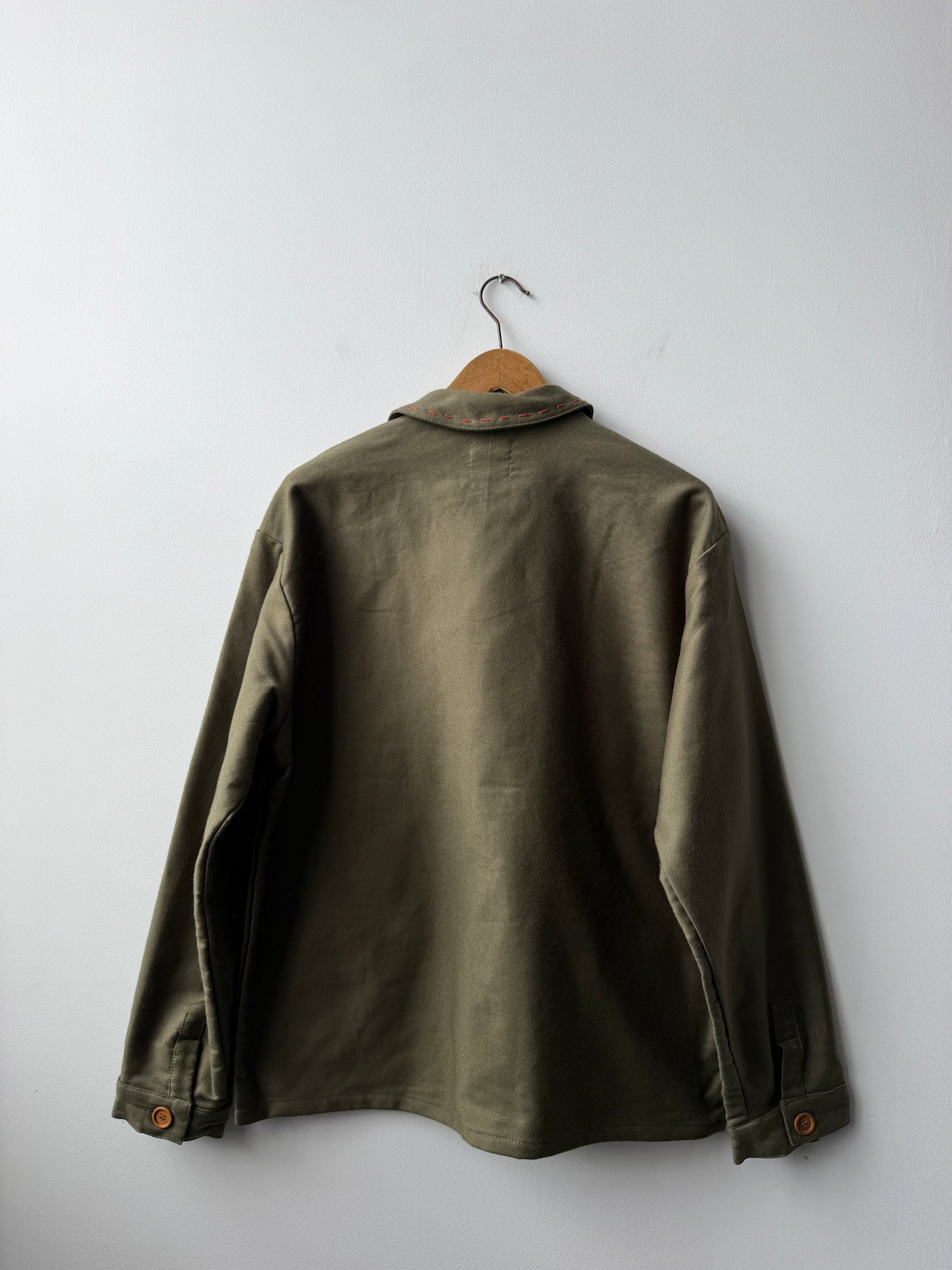 WOLF Reworked Chore Jacket Contrast Red Stitch Moss Green 2XL