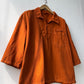Vintage Artist Smock Pullover Top Burnt Orange 3/4 Sleeve