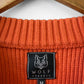 Organic Chunky Knit Fisherman Jumper Tangerine Orange