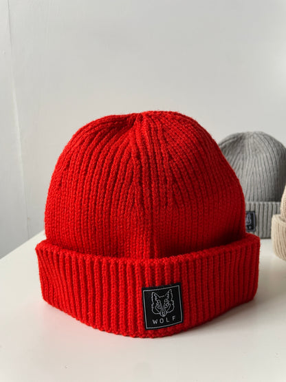 WOLF Fisherman Beanie Chunky Knit Hat