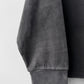 Faded Wash Polo Sweatshirt Cotton Charcoal Black