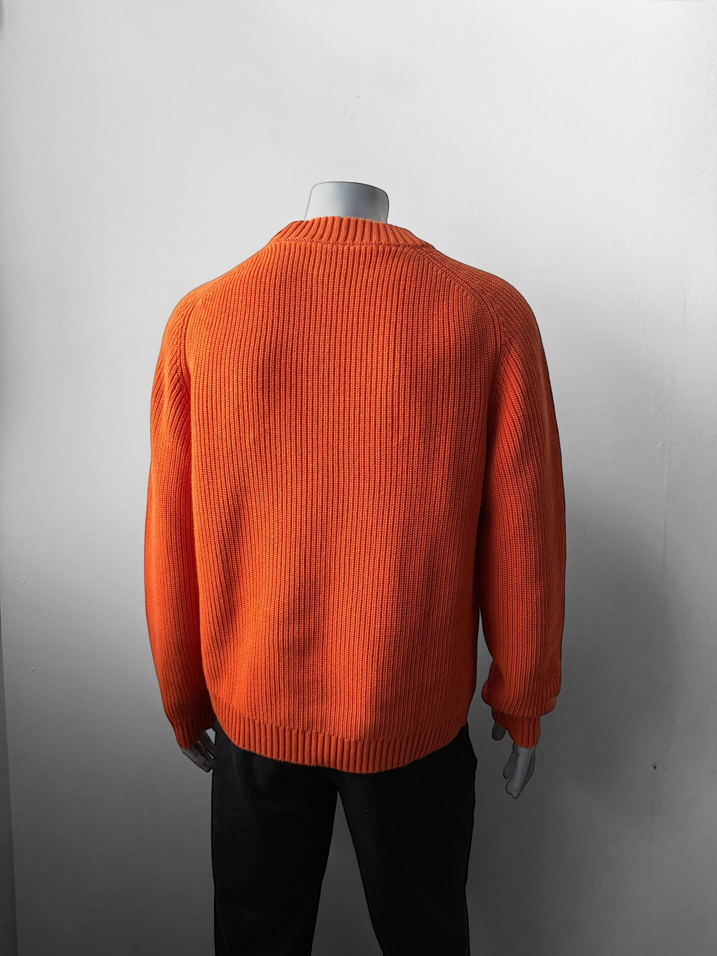 Organic Chunky Knit Fisherman Jumper Tangerine Orange