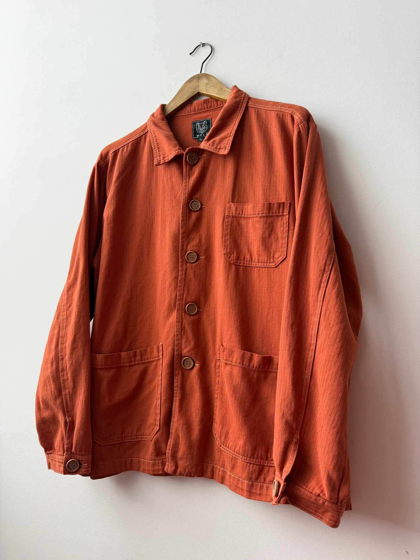 Herringbone Burnt Orange Chore Jacket