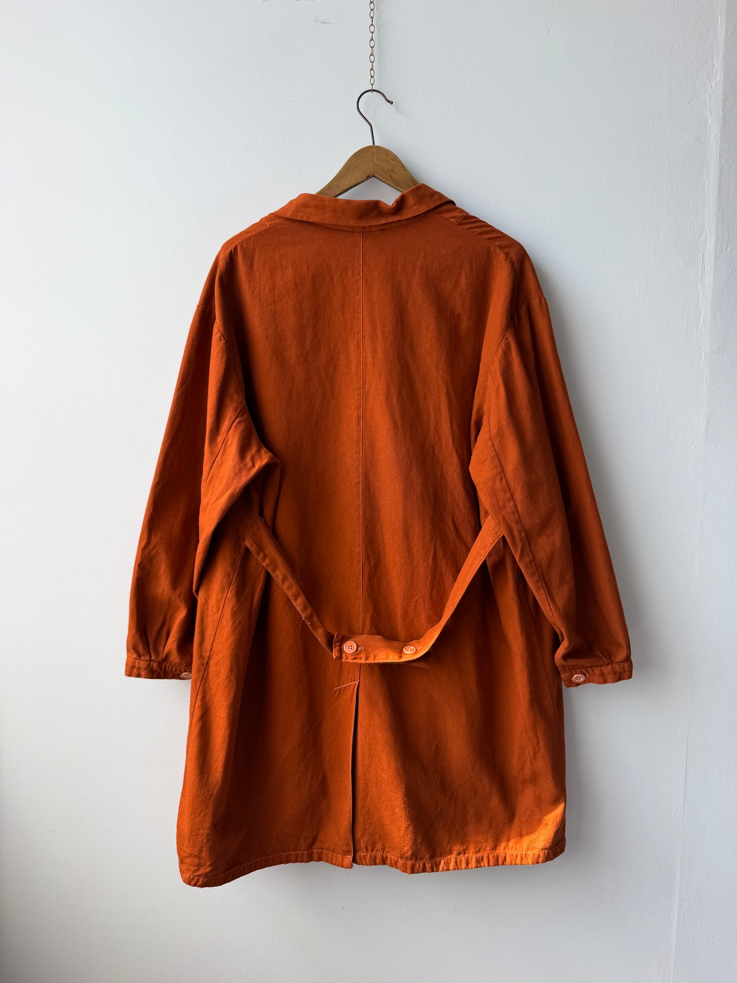 Vintage Duster Shop Coat Workwear Jacket Burnt Orange