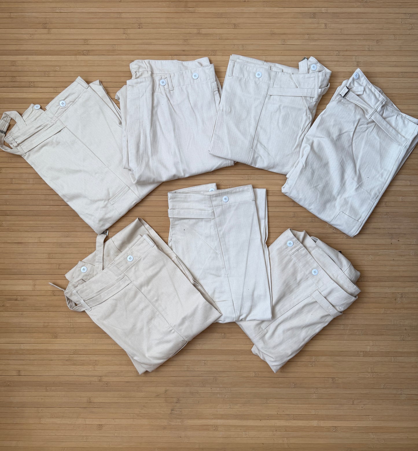 Vintage 80s Cream Herringbone German Workwear Pants