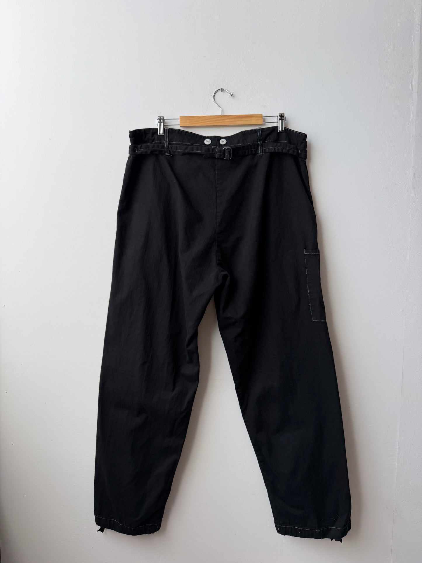 Vintage 80s Black Herringbone Czech Workwear Pants