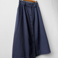 1950s Button Down A-line Utility Skirt Navy Blue