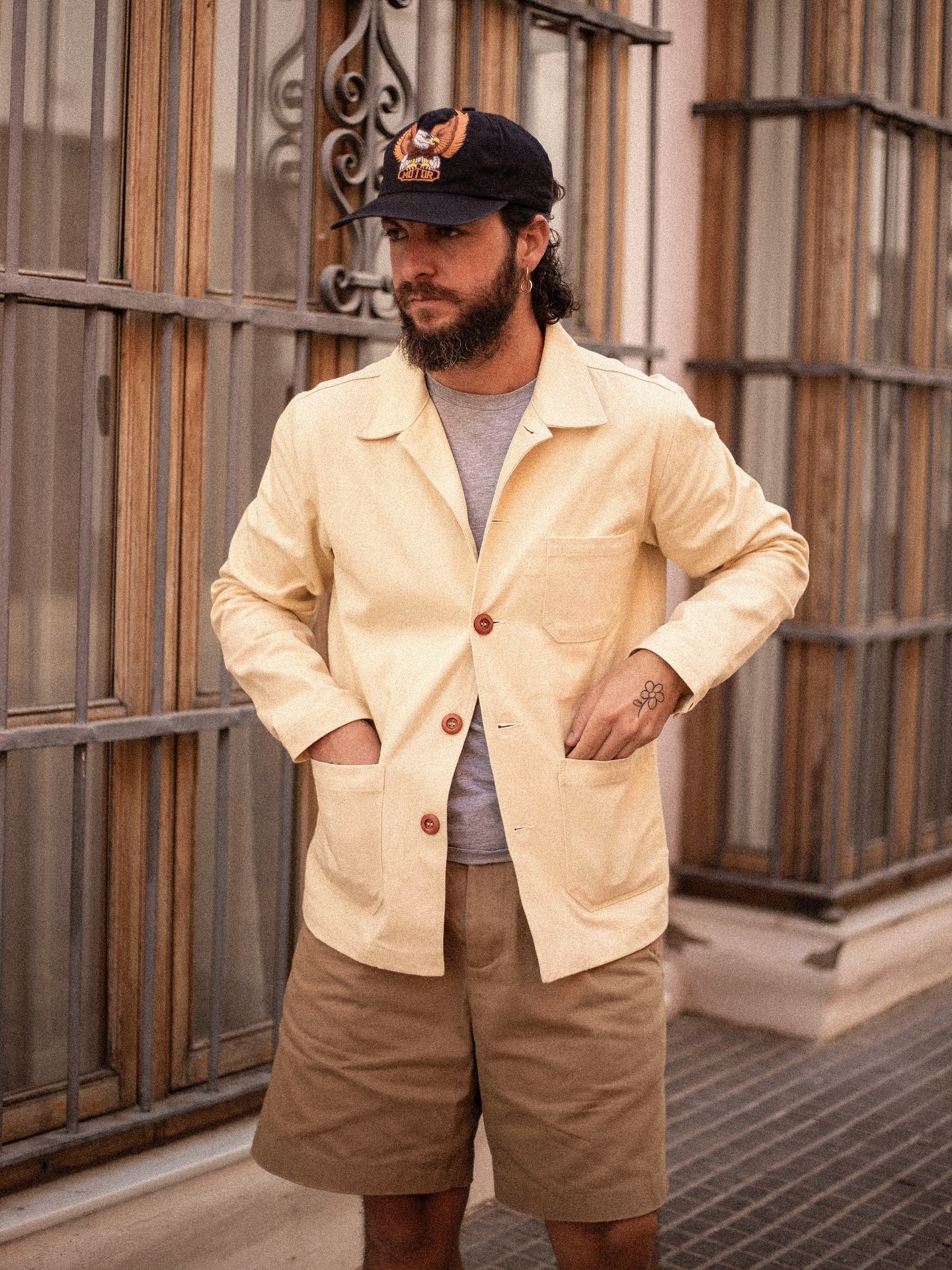 60s Style Ecru Cotton Canvas Chore Jacket – Wolf Clothing