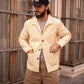 60s Style Ecru Cotton Canvas Chore Jacket