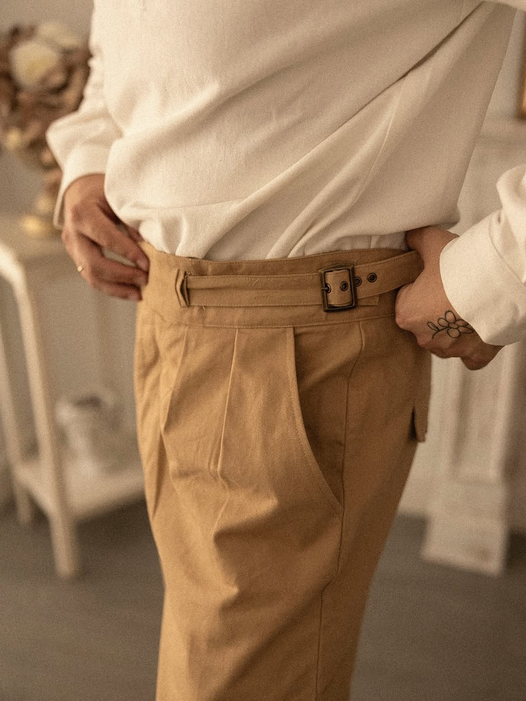 High Waisted Gurkha Pants Tan Beige – Wolf Clothing Collective Ltd