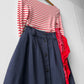 1950s Button Down A-line Utility Skirt Navy Blue