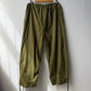 Vintage Cotton Drawstring Army Green Military Pants