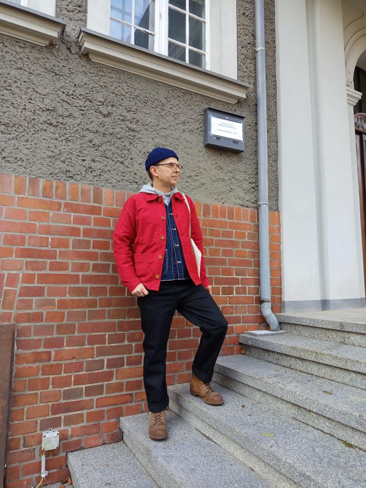 French Chore Jacket Moleskin Berry Red – Wolf Clothing Collective Ltd