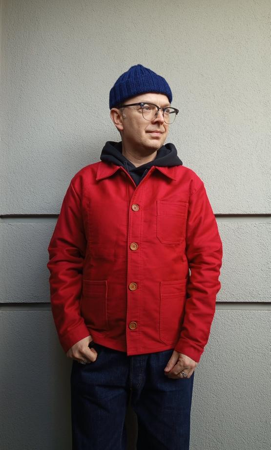 Chaqueta de trabajo francesa Moleskine Berry Red