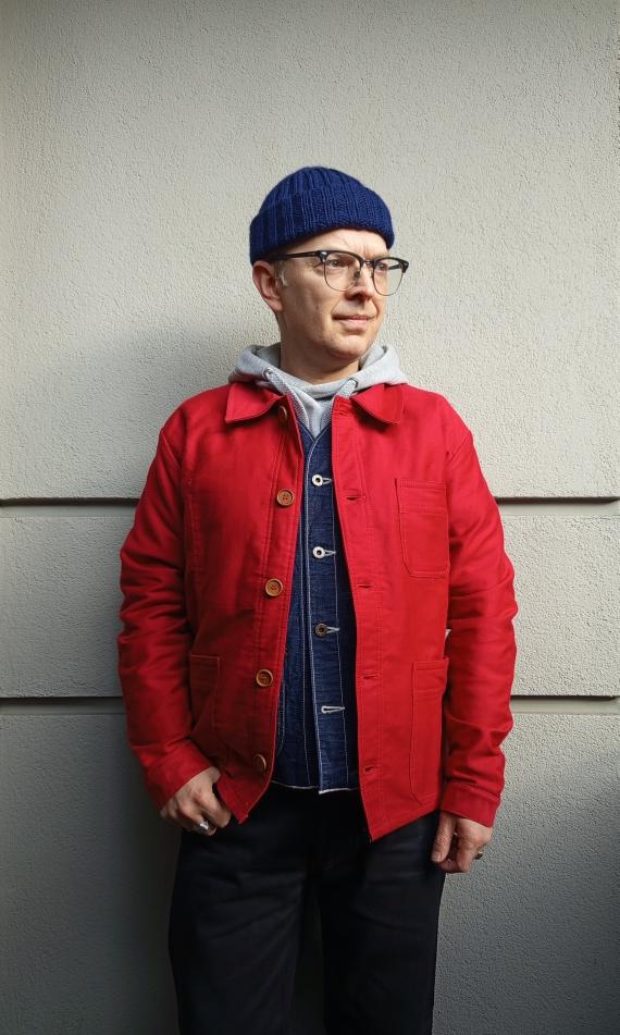 French Chore Jacket Moleskin Berry Red – Wolf Clothing Collective Ltd