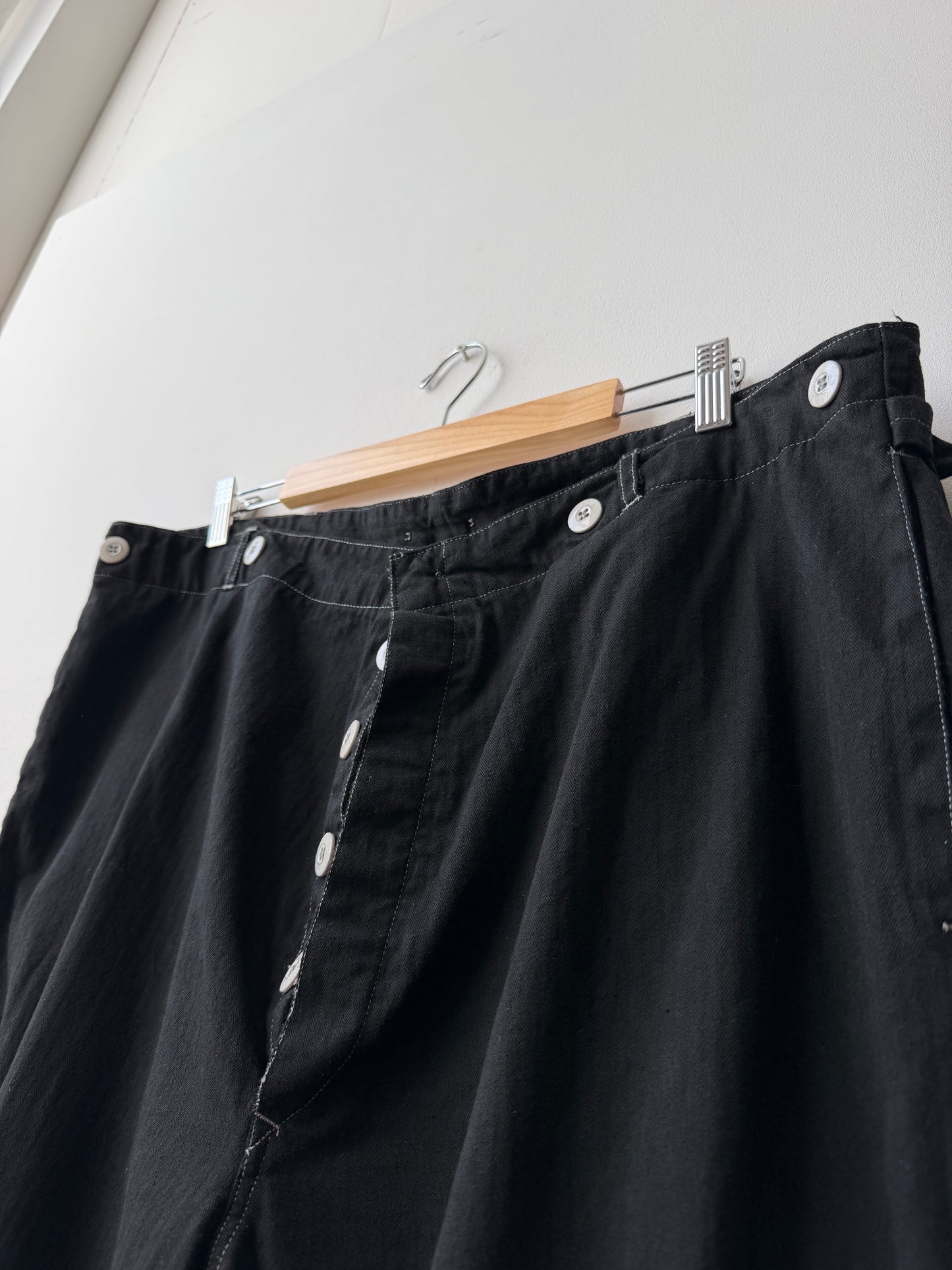 Vintage 80s Black Herringbone Czech Workwear Pants