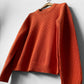 Organic Chunky Knit Fisherman Jumper Tangerine Orange