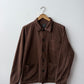Brown French Chore Jacket 60s Style Cotton Twill Reworked