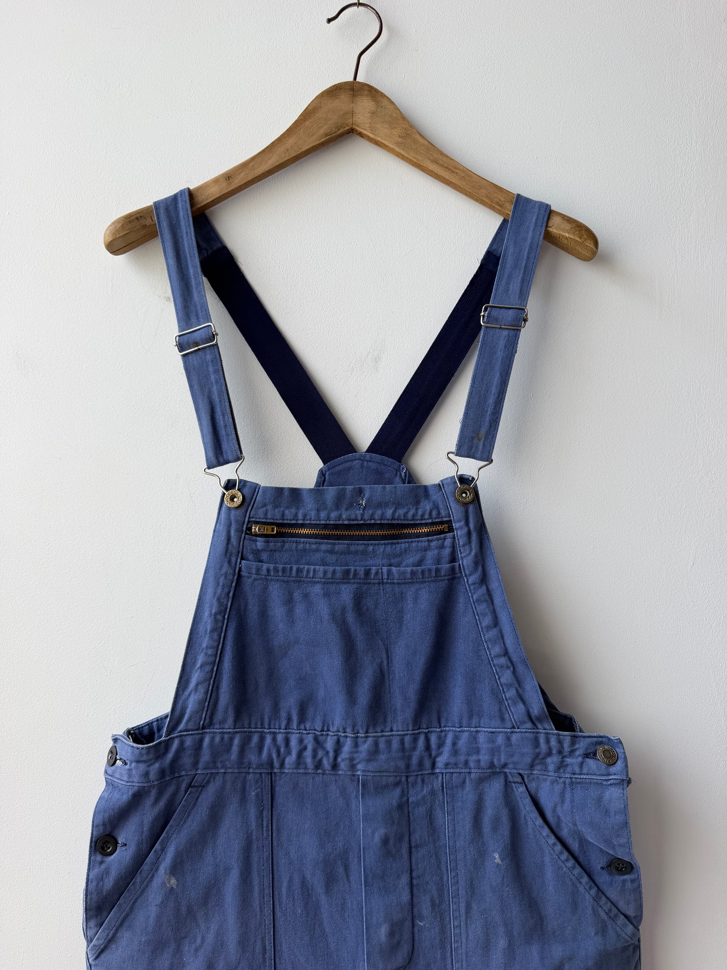 Vintage Patched Painters Workwear Dungarees Chalk Blue