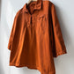Vintage Artist Smock Pullover Top Burnt Orange 3/4 Sleeve