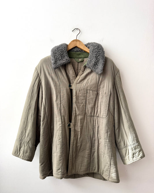 Vintage Cotton 1960s Parka Liner Khaki