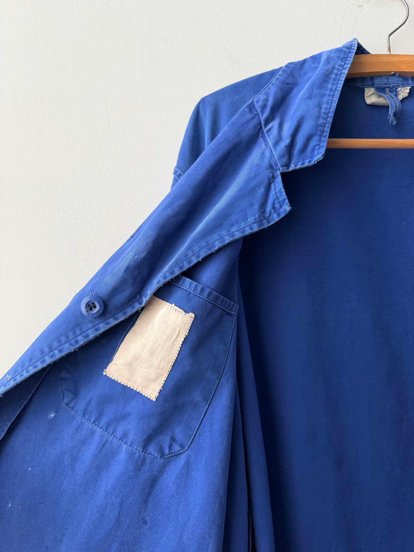 Vintage Repaired Blue Duster Workwear Coat
