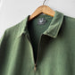 Faded Quarter Zip Sweatshirt Bottle Green Washed Cotton