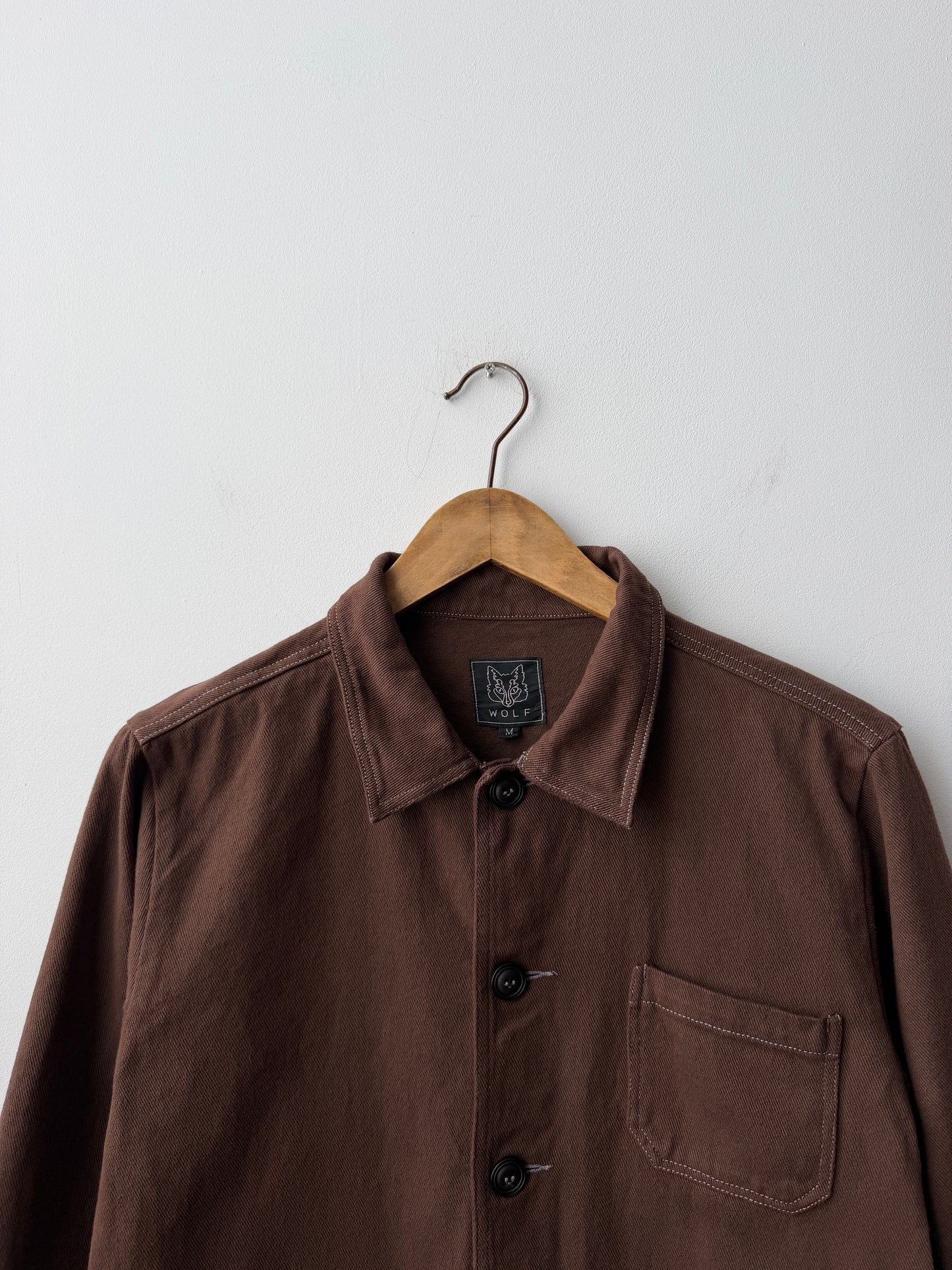 Brown French Chore Jacket 60s Style Cotton Twill Reworked