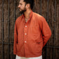 Vintage Burnt Orange Nehru Mandarin Collar Smock Chore Jacket