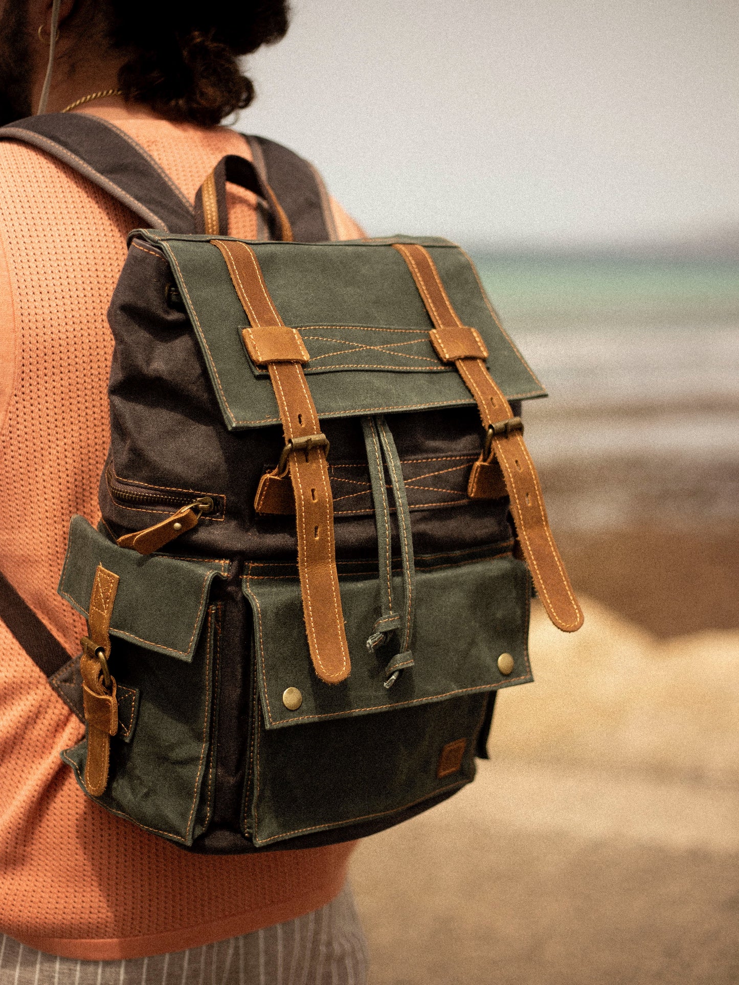 WOLF Waxed Cotton Large Rucksack