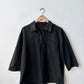 Vintage Artist Smock Pullover Collared Herringbone Black