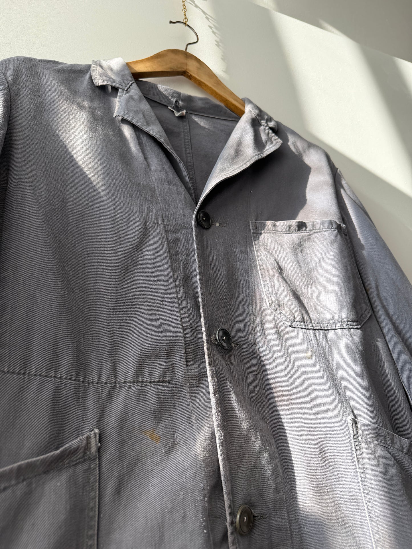 Vintage Grey Duster Workwear Coat