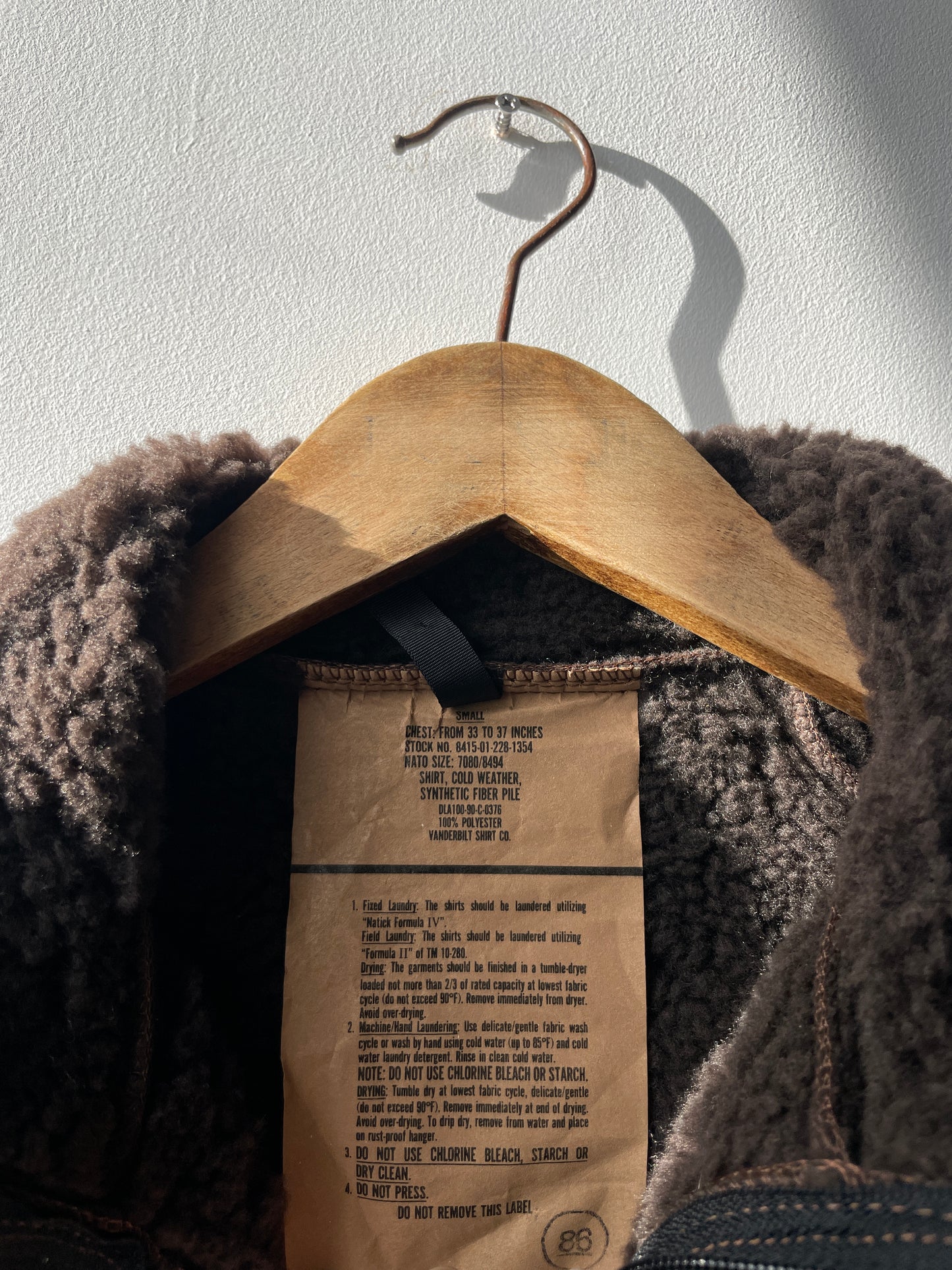 Vintage US Army Thermal "Bear" Fleece Jacket - S