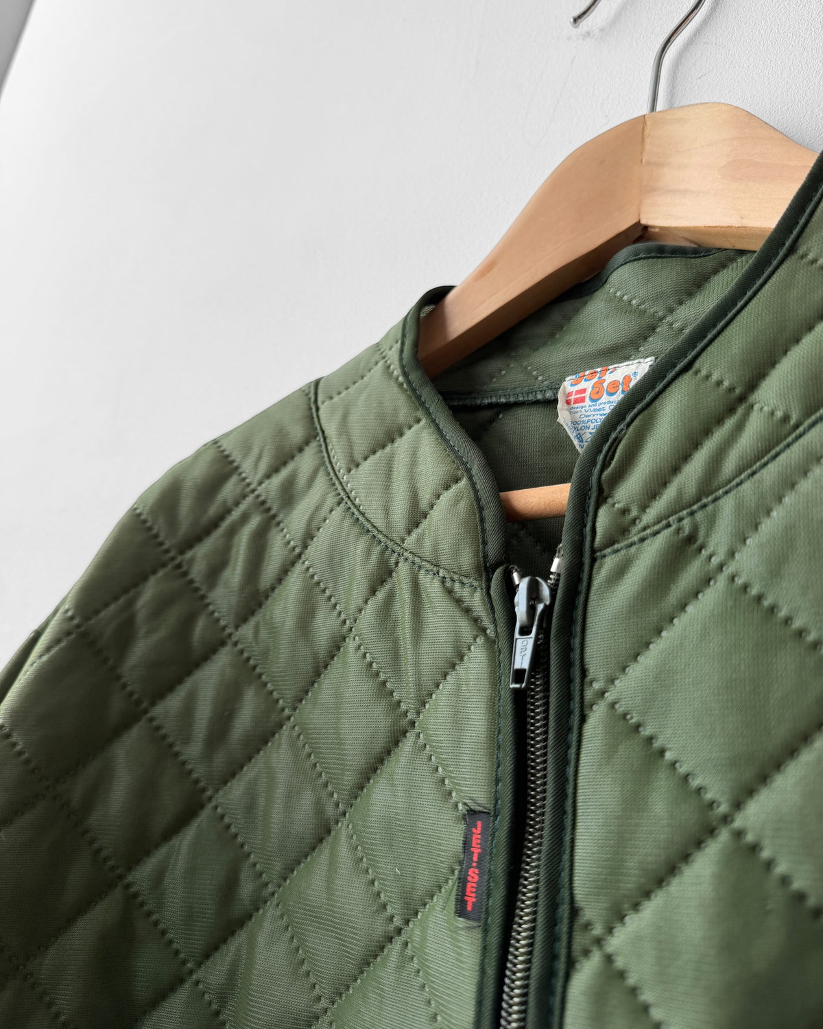 Vintage Workwear Quilted Jacket Liner Green