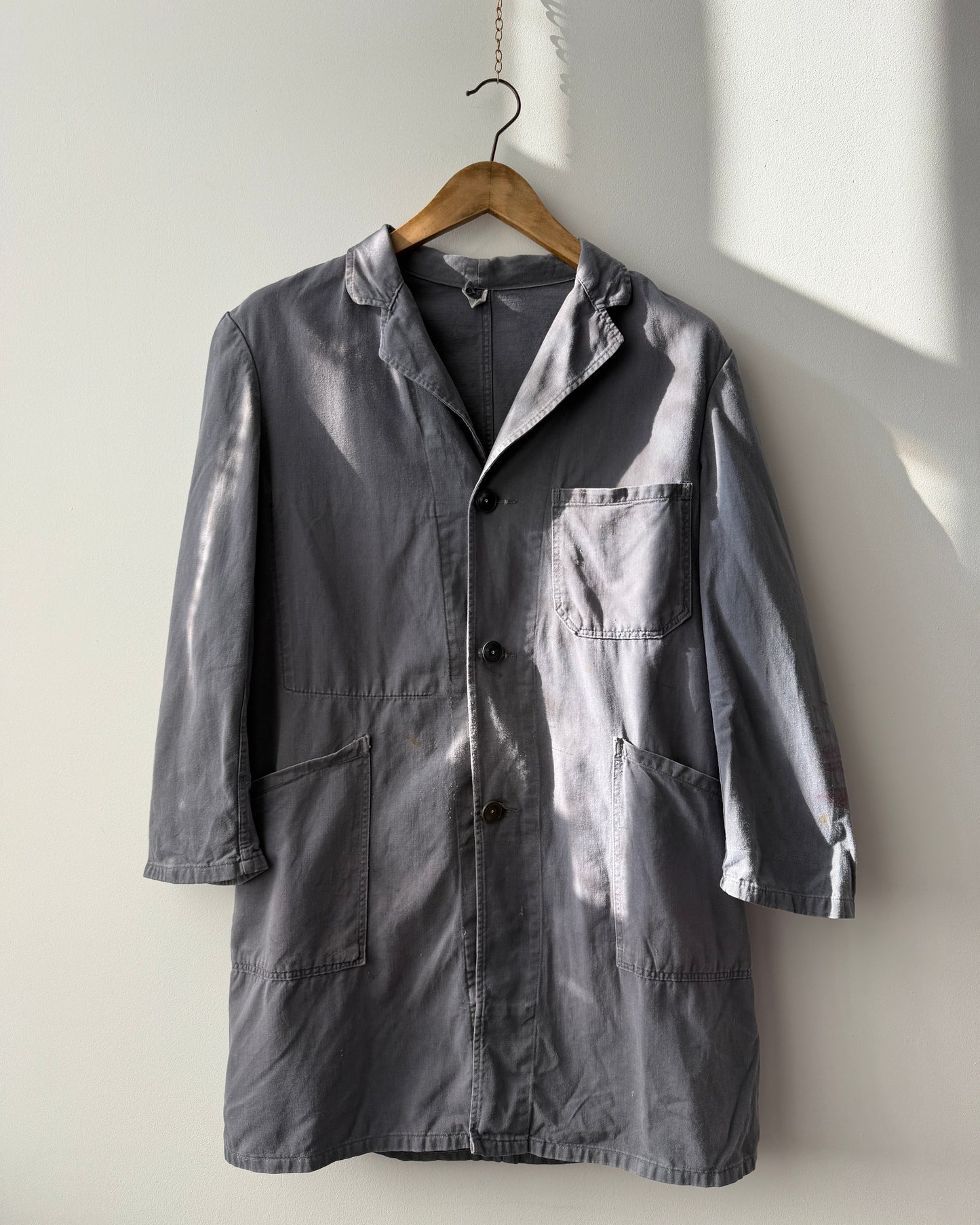 Vintage Grey Duster Workwear Coat