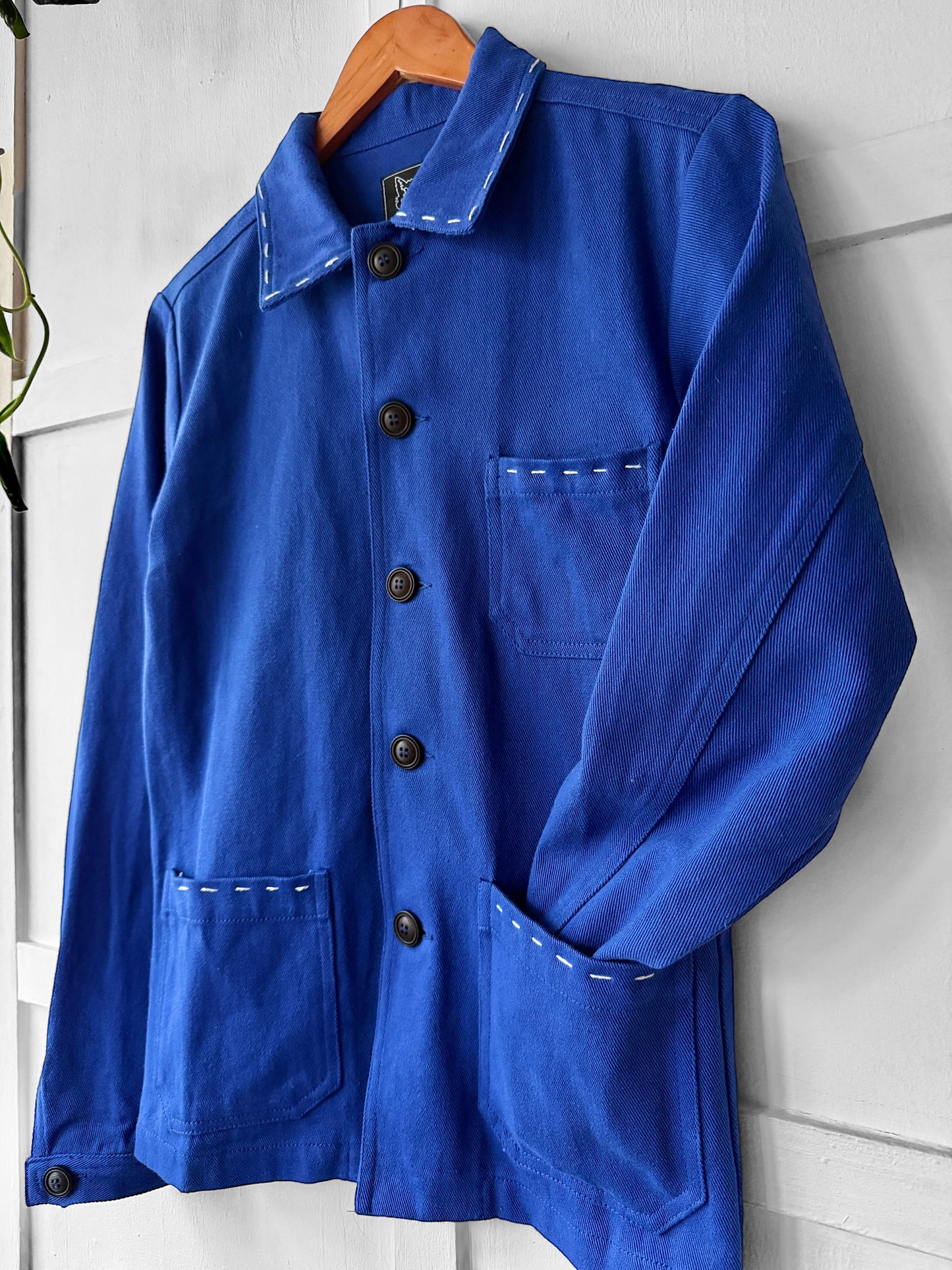Contrast Stitch Reworked WOLF Chore Jacket Bugatti Blue - XS