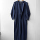 Collarless Workwear Jumpsuit Coveralls Herringbone Blue