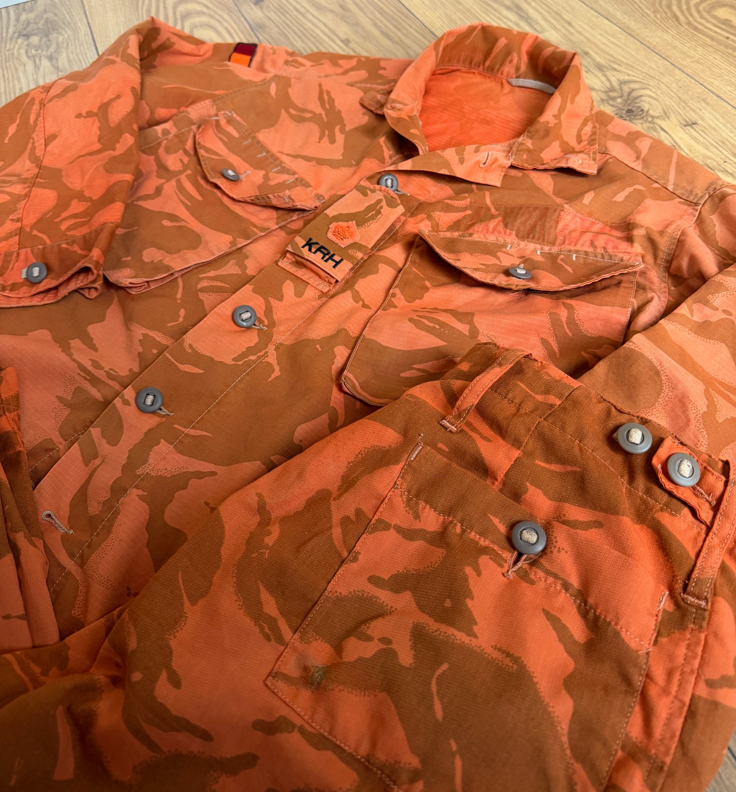 Vintage Reworked Orange 2 Piece Camo Suit