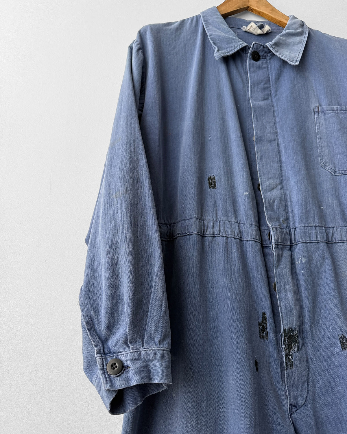 Vintage Repaired Workwear Jumpsuit Blue