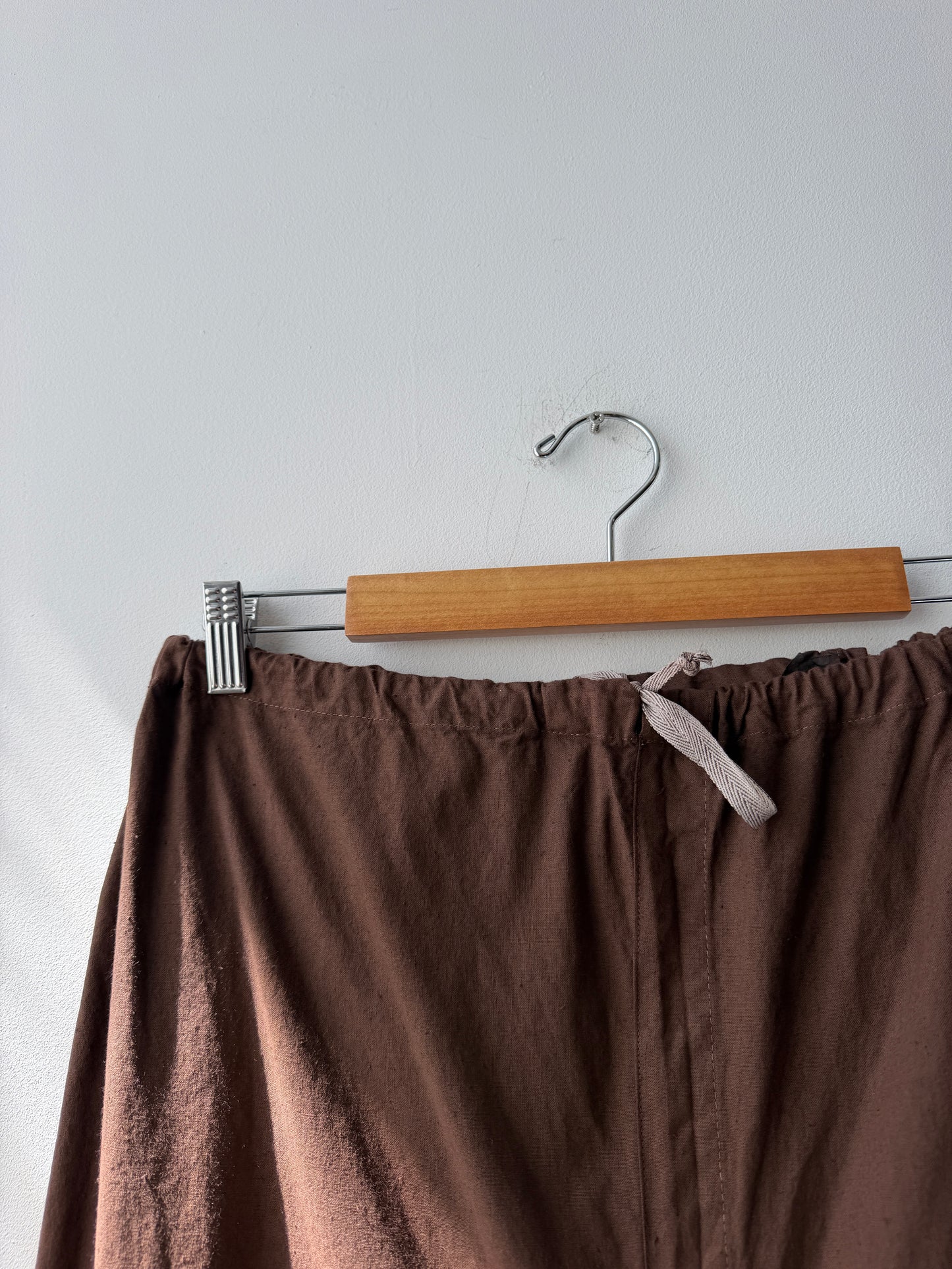 Vintage Cotton Drawstring Brown Military Pants Reworked