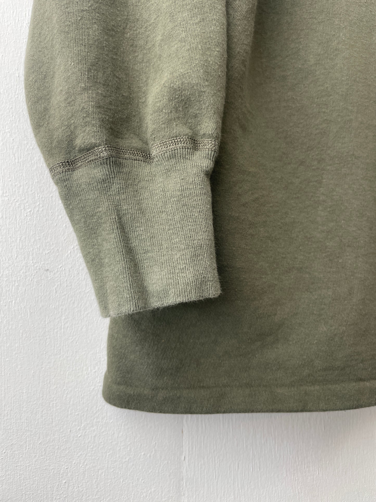 Vintage 70s French Sweatshirt Army Grey