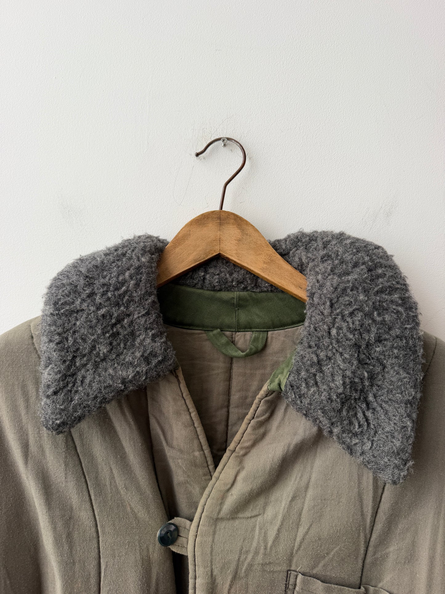 Vintage Cotton 1960s Parka Liner Khaki