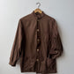Vintage Brown Herringbone Chore Jacket Nehru Mandarin Collar