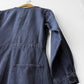 Collarless Workwear Jumpsuit Coveralls Herringbone Blue