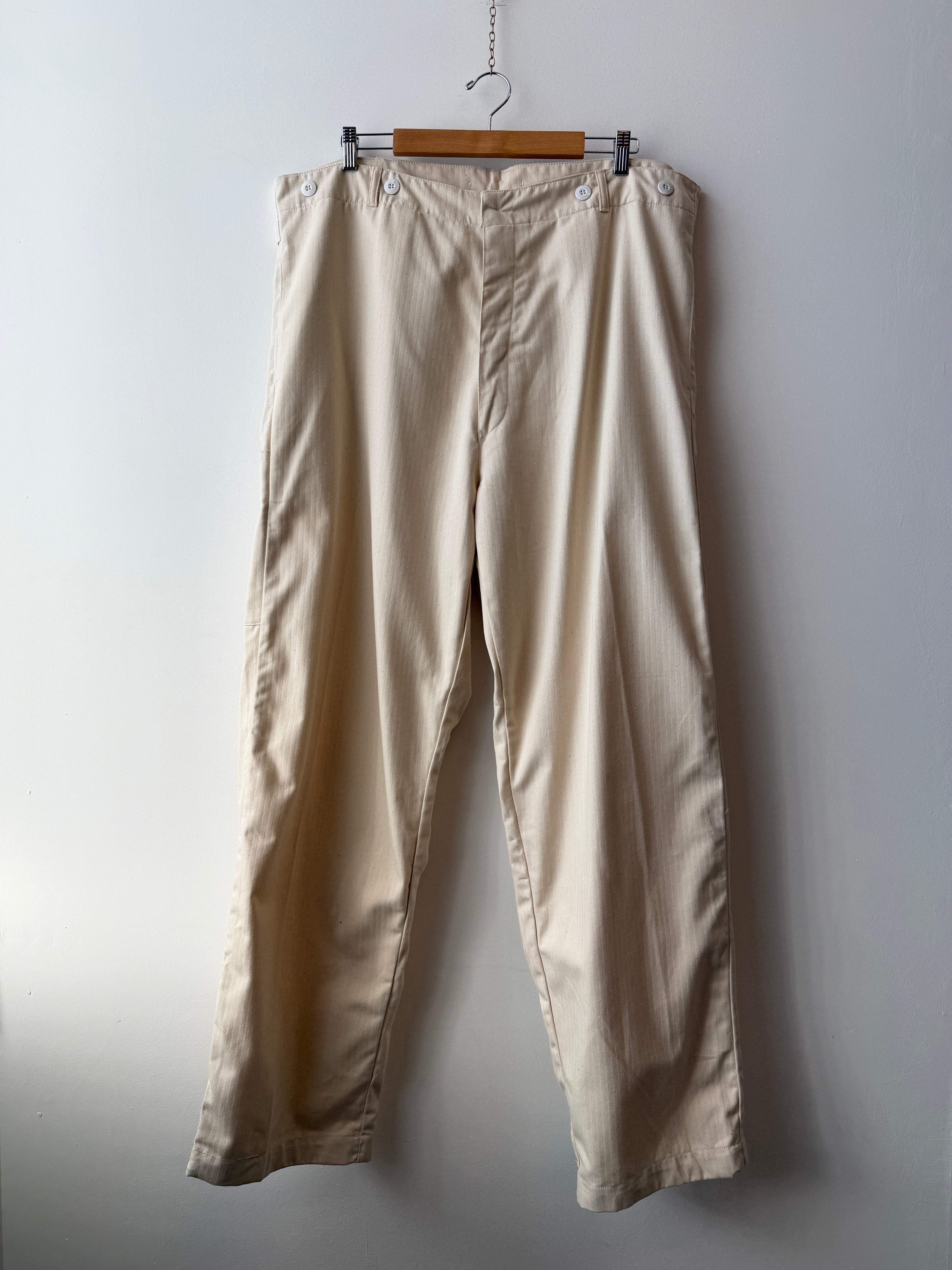 Vintage 80s Cream Herringbone German Workwear Pants – Wolf