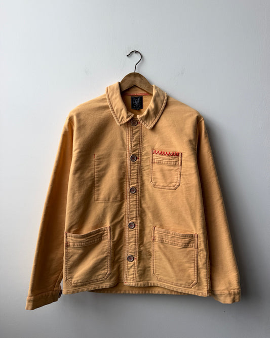 WOLF Moleskin Jacket Reworked Chore Jacket Red Stitch - Medium/Large