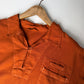 Vintage Artist Smock Pullover Top Burnt Orange 3/4 Sleeve